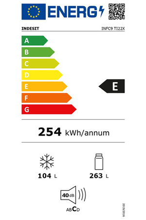 Réfrigérateur congélateur en bas Indesit INFC9TI22X