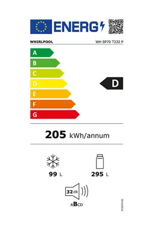 Réfrigérateur congélateur en bas Whirlpool WHSP70T232P - Encastrable 193CM