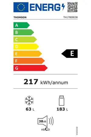 Réfrigérateur congélateur en bas Thomson TH178EBI38 - ENCASTRABLE 177CM