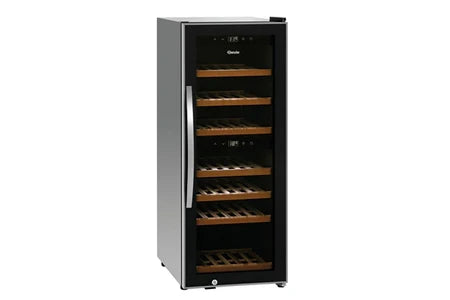 Cave multi-températures BARTSCHER CAVE À VIN BI-ZONES 38 BOUTEILLES - BARTSCHER - R600AVERRE TREMPÉ1113BATTANTE 396X580X1030MM