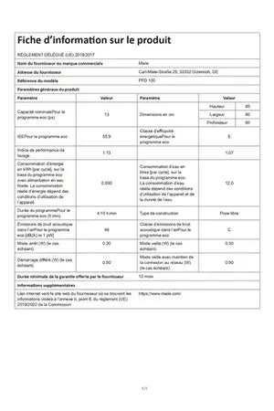 Lave-vaisselle pose libre Miele PFD 100 SMARTBIZ