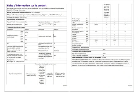 Réfrigérateur américain Lg GSGV80EPLD 635 L Noir Graphite