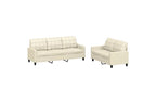 Canapé droit vidaXL Ensemble de Canapés avec Coussins 2 pcs, Canapés avec Accoudoirs et Dossier, Ensemble de Meubles, Mobilier de Salle de Séjour, Moderne, Crème