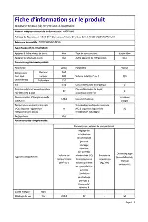 Cave de vieillissement Artevino OXP1T98NVND