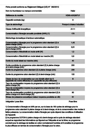 Sèche-linge Haier HD90-A3Q397U1-S