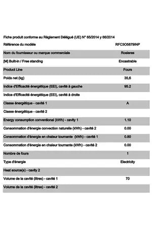 Four encastrable Rosieres RFC3O5879INP + Tournebroche