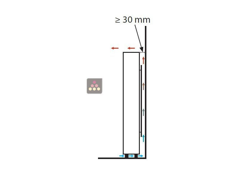 Vitrine à vin multi-températures - Usage pro - 3 côtés vitrés - P36cm - Bouteilles horizontales - Habillage magnétique interchangeable CALICE DESIGN MODULAIRE PRO
