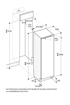 Cave multi-températures Gaggenau RW466305 - Série 400, Vario Cave à vin, 212.5 x 60.3 cm