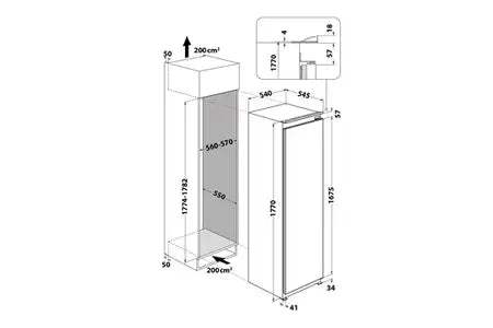Réfrigérateur 1 porte Indesit INS18012 - Encastrable 177 CM