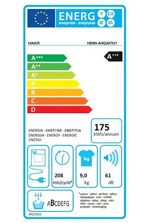 Sèche-linge Haier HD90-A3Q397U1-S