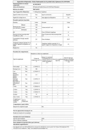 Réfrigérateur congélateur en bas De Dietrich DRC9455EN - ENCASTRABLE 194 CM