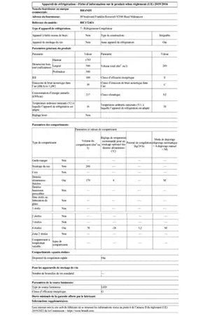 Réfrigérateur congélateur en bas Brandt BIC1724ES - ENCASTRABLE 179CM