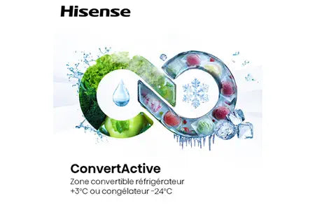 Réfrigérateur congélateur en bas Hisense RB3B250SEWE1 - Encastrable 177.6 cm