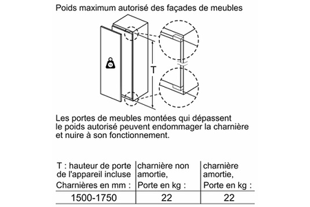 Réfrigérateur 1 porte Siemens KI81RVFE0 - ENCASTRABLE 177CM