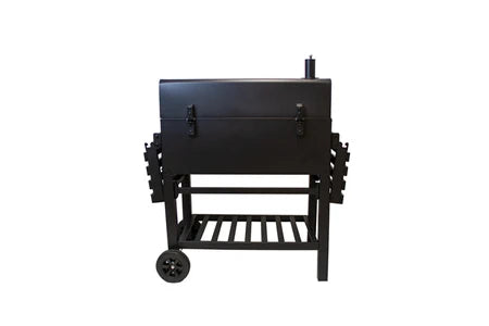 Barbecue MONSTERSHOP MONSTERSHOP - BBQ XXL- BARBECUE GRILL&FUMOIR TYPE AMÉRICAIN ACIER NOIR MAT JARDIN MAX 5.5KG CHARBON 4 EVENTS PORTABLE GIGANTESQUE SURFACE DE CUISSON