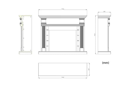 Cheminée électrique MPC MPC CAMINO CALDERA CHEMINÉE SUR PIED AVEC CADRE ET BRÛLEUR ÉLECTRIQUE 1500W, TURQUOISE