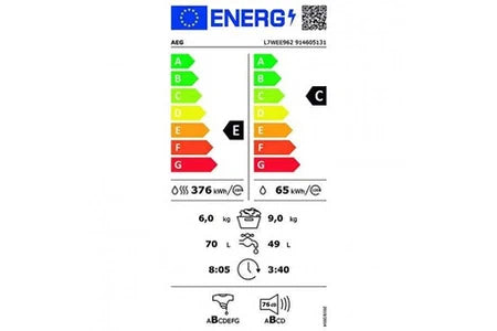 Sèche-linge AEG LAVEUSE - SÉCHEUSE AEG L7WEE962 9KG / 6KG BLANC 1600 RPM