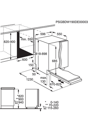 Lave-vaisselle ELECTROLUX EEC87315L COMFORLIFT- ENCASTRABLE 60CM