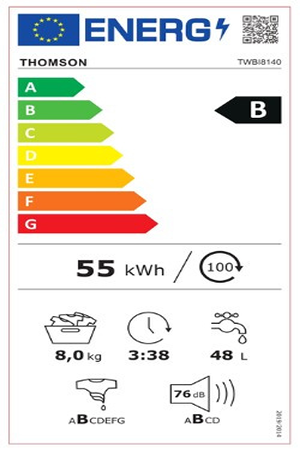 Lave-linge hublot THOMSON ENCASTRABLE - TWBI8140