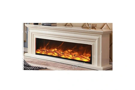 Cheminée électrique MPC SINED MERAPI CHEMINÉE SUR PIED COMPRENANT UN CADRE ET UN BRÛLEUR ÉLECTRIQUE 1500W, BLANC