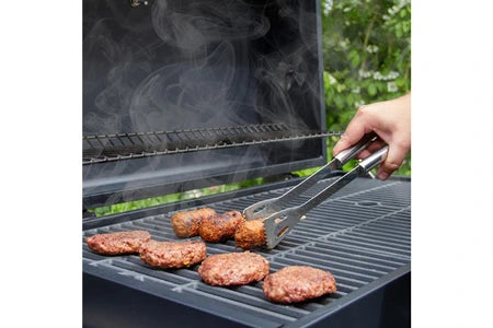 Barbecue MONSTERSHOP MONSTERSHOP - BBQ XXL- BARBECUE GRILL&FUMOIR TYPE AMÉRICAIN ACIER NOIR MAT JARDIN MAX 5.5KG CHARBON 4 EVENTS PORTABLE GIGANTESQUE SURFACE DE CUISSON