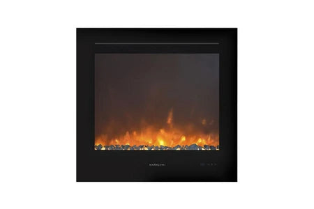 Cheminée électrique XARALYN XARALYN LOUIS TRIVERO70 CHEMINÉE ÉLECTRIQUE CLASSIQUE À POSER AU SOL AVEC INSERT LED 800W, NOIR