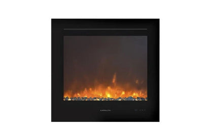 Cheminée électrique XARALYN XARALYN LOUIS TRIVERO70 CHEMINÉE ÉLECTRIQUE CLASSIQUE À POSER AU SOL AVEC INSERT LED 800W, NOIR
