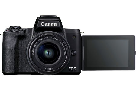 Appareil photo hybride CANON PACK EOS M50 MARK II NOIR + EF-M 15-45 MM F/3.5-6.3 IS STM + ETUI + CARTE SD 16 GO