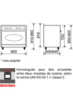 Piano de cuisson AIRLUX 90CM MIXTE NOIR RUSTIQUE - CC902ETR3