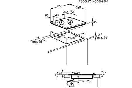 Plaque gaz ELECTROLUX EGT6633NOK