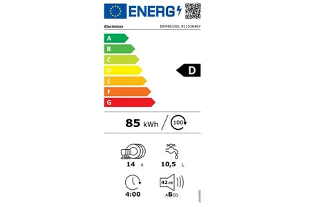 Lave-vaisselle ELECTROLUX LAVE-VAISSELLE 60CM 14 COUVERTS 42DB TOUT INTÉGRABLE ELECTROLUX - EEM48330L