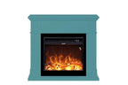 Cheminée électrique MPC MPC CAMINO PIENZA CHEMINÉE SUR PIED COMPRENANT UN CADRE ET UN BRÛLEUR ÉLECTRIQUE 1500W, TURQUOISE