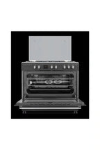 Piano de cuisson CONTINENTAL EDISON CUISINIERE PIANO FOUR MULTIFONCTIONS CATALYSE 100L AFFICHAGE DIGITAL L90 XH85 CM NOIR MAT ET INOX