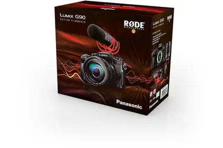Appareil photo hybride PANASONIC PACK LUMIX G90 NOIR + G VARIO 12-60MM F/3,5-5,6 + MICRO RODE VIDEOMIC GO + 2ÈME BATTERIE
