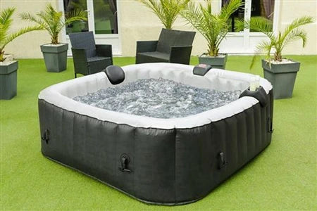 Spa gonflable OSPAZIA SPA GONFLABLE 6 PLACES CARRÉ - - DIMENSIONS : 185 X 185 CM - FILTRE ET BÂCHE INCLUS