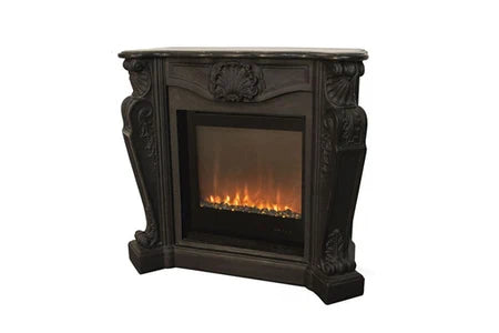 Cheminée électrique XARALYN XARALYN LOUIS TRIVERO70 CHEMINÉE ÉLECTRIQUE CLASSIQUE À POSER AU SOL AVEC INSERT LED 800W, NOIR