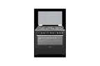 Piano de cuisson CONTINENTAL EDISON CUISINIERE PIANO FOUR MULTIFONCTIONS CATALYSE 100L AFFICHAGE DIGITAL L90 XH85 CM NOIR MAT ET INOX