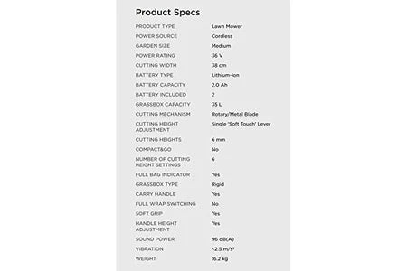 Tondeuse électrique BLACK & DECKER BLACK+DECKER TONDEUSE 38 CM SANS FIL, TONDEUSE À GAZON ELECTRIQUE 36V AVEC 2 BATTERIES 36V 2 AH, 6 HAUTEURS RÉGLABLES 20, 30, 40, 50, 60 ET 70 MM, CHA