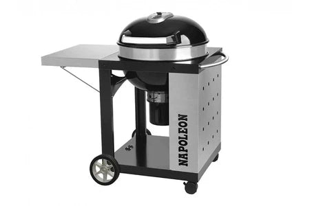 Barbecue NAPOLEON BARBECUE CHARBON DE BOIS NAPOLEON RODÉO PRO 57 CM SUR CHARIOT + RÔTISSOIRE + FUMOIR