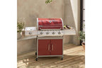 Barbecue ALICE'S GARDEN BARBECUE GAZ INOX 17KW - RICHELIEU ROUGE - BARBECUE 5 BRÛLEURS DONT 1 FEU LATÉRAL. CÔTÉ GRILL ET CÔTÉ PLANCHA